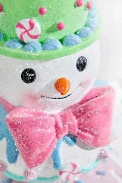 17.5" Resin Candylicious Snowman With Bowtie
