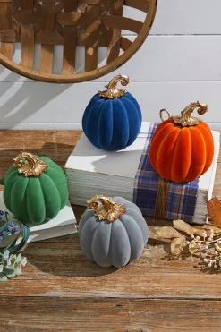 6" Resin & Felt Harvest Pumpkin