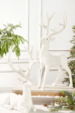 Resin Frozen Forest Flocked Deer
