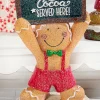 9.8" Resin Gingerbread Man Holding Sign