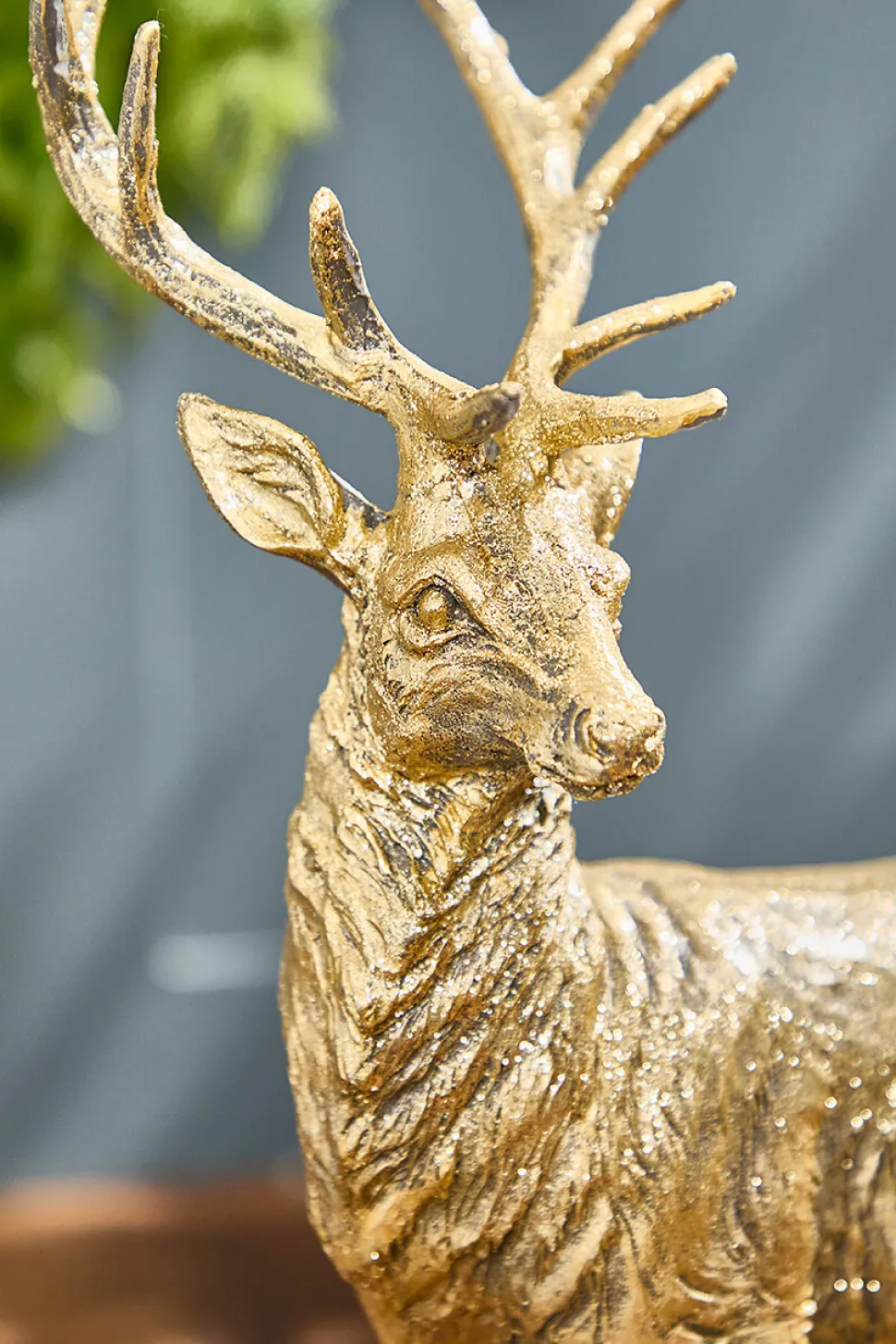 18" Resin Glitter Standing Deer