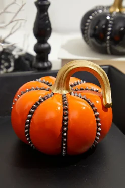 5" Resin Halloween Pumpkin with Spikes