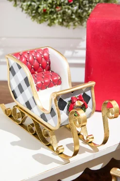 Resin & Metal Holiday Sleigh, White - Set Of 2