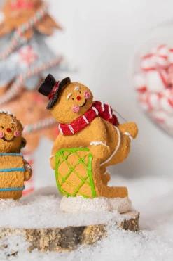 4” Resin Sledding Gingerbread Man Ornament