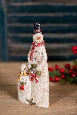 Resin Sparkly Snowman Family