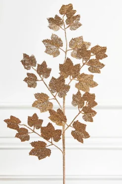 32” Rose Gold Glitter Leaf Stem
