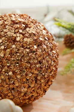 5" Rose Gold Sequins Acrylic Jewel Ball Ornament