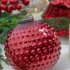 5" Round Hobnail Ruby Mercury Glass Ornament