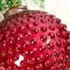 4" Round Hobnail Ruby Mercury Glass Ornament
