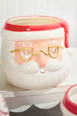4.25" - 5" Santa Ceramic Pot