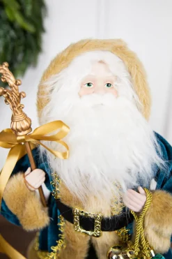18” Santa Figure - Blue Coat