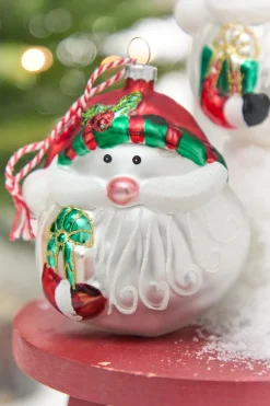 5" Santa Head Glass Ornament