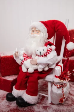 14” Santa in Chair With Bears