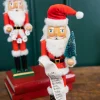 15" Santa Nutcracker with List & Tree