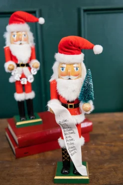15" Santa Nutcracker with List & Tree