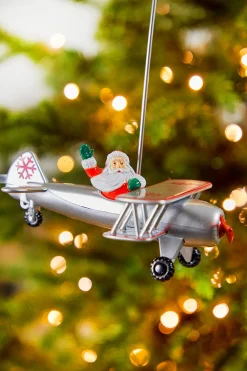 Santa's Biplane Tree Topper