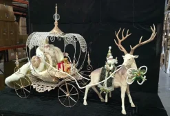 40" Santa with Carriage and Deer - Mark Roberts
