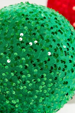 8" Sequin Ball Ornament - Green