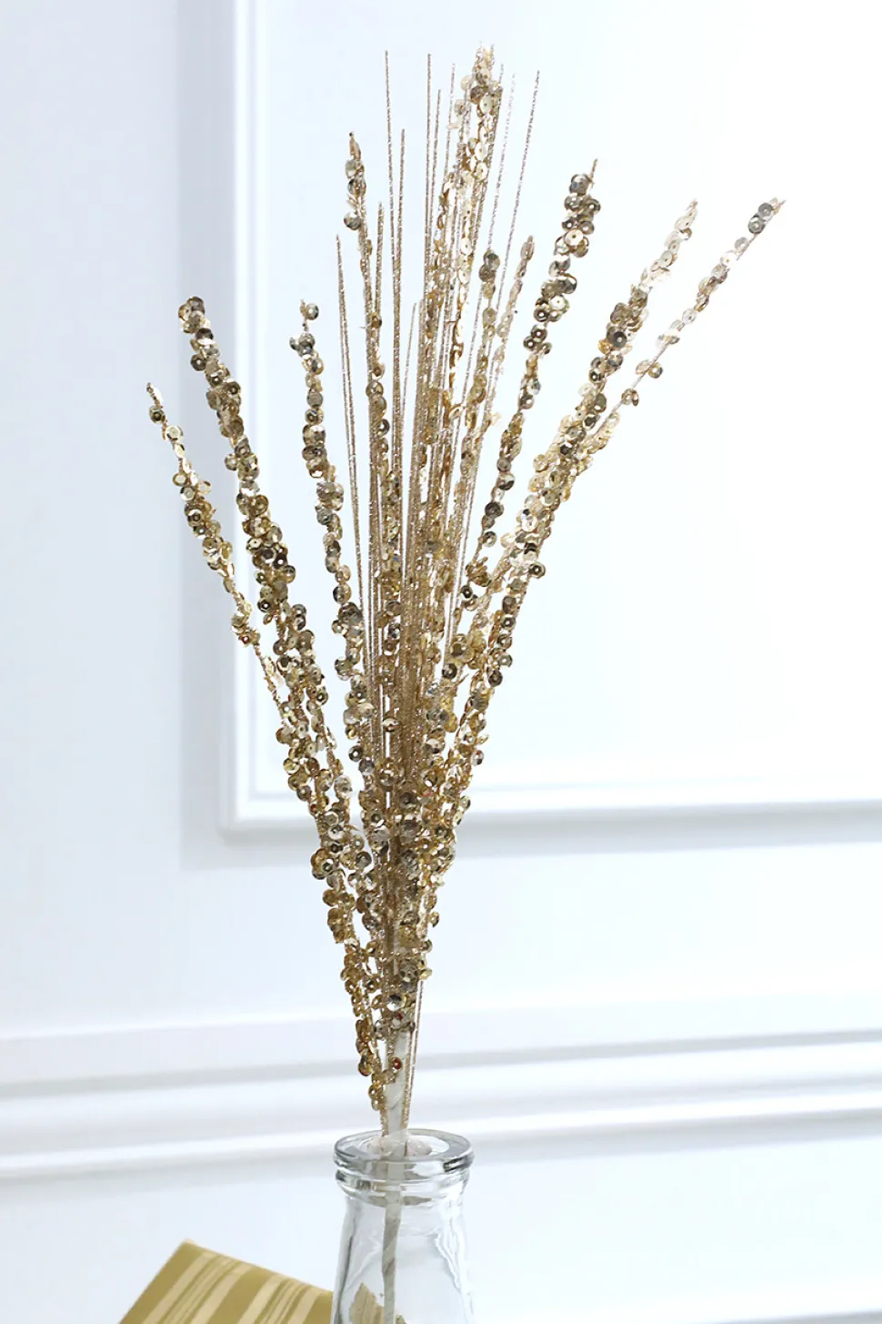 28” Sequin Glitter Grass Spray