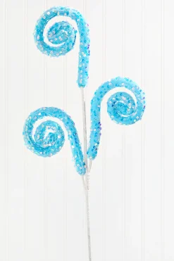 28" Sequin Spiral Curly Spray - Blue