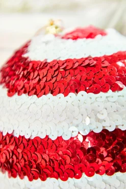 6" Sequin Stripe Ball Ornament