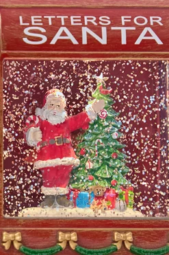 7” Shimmer Santa Mail Box Water Lantern