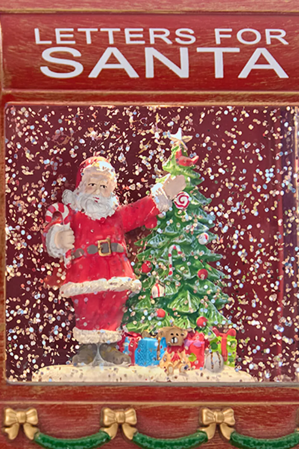 7” Shimmer Santa Mail Box Water Lantern