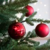 3.9” Shiny/Matte Christmas Red Shatterproof Ornaments - Set of 4
