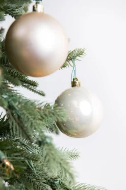 3.1” Shiny/Matte Pearl Shatterproof Ornaments - Set of 6