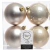 3.9” Shiny/Matte Pearl Shatterproof Ornaments - Set of 4