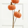 25” Sienna Triple Natural Weave Autumn Pumpkin Spray