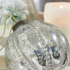 4" Silver Beaded Mercury Glass Ornament