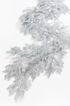 6' Silver Bling Bling Cedar Garland