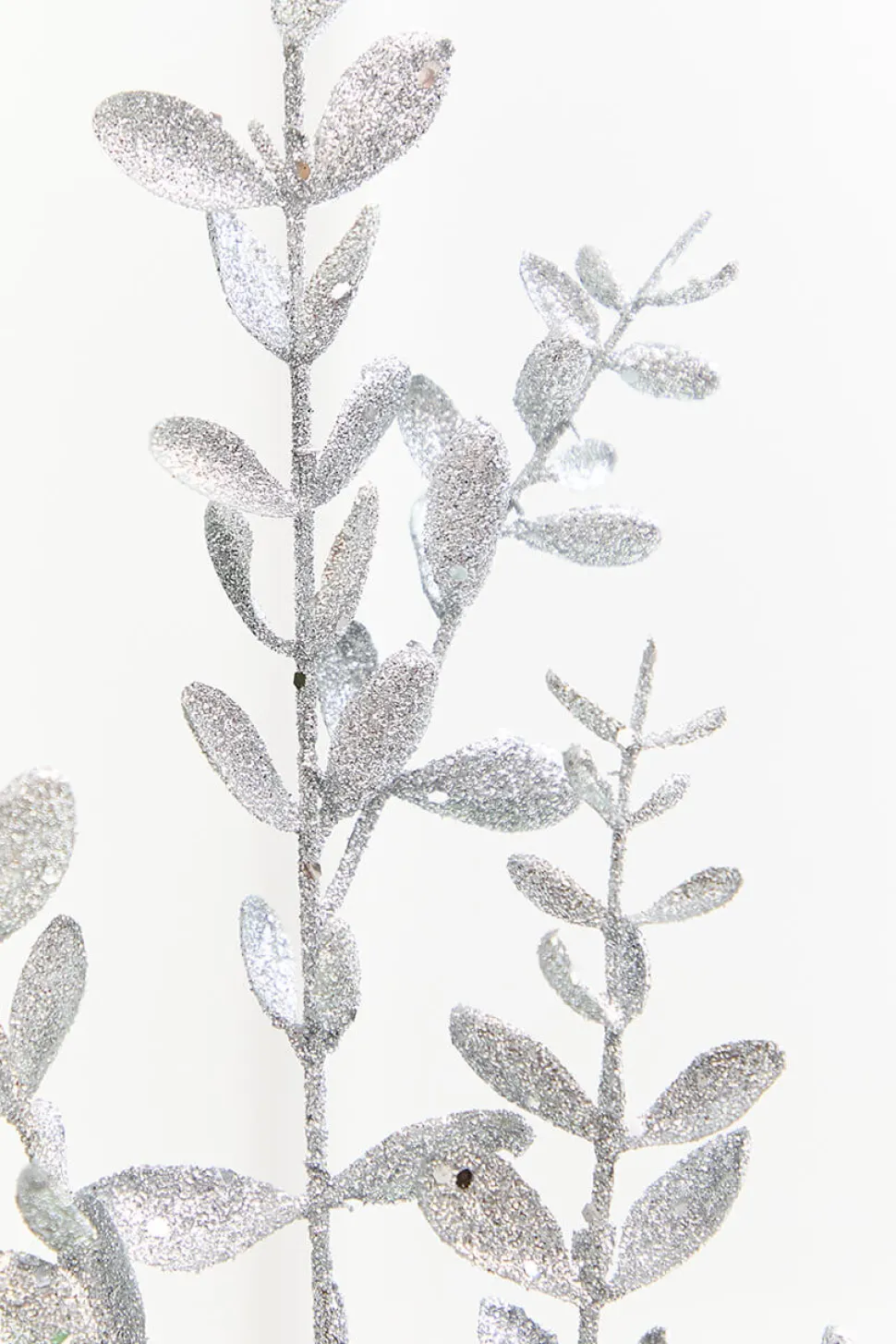 30" Silver Glitter Eucalyptus Spray