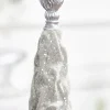 19" Silver Gray Flocked Resin Tree