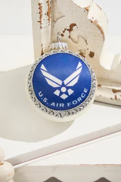 Silver Pearl 3 1/4" Ball with Silk Air Force Logo and Hymn