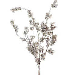 18” Silver Platinum Dew Berry Christmas Spray