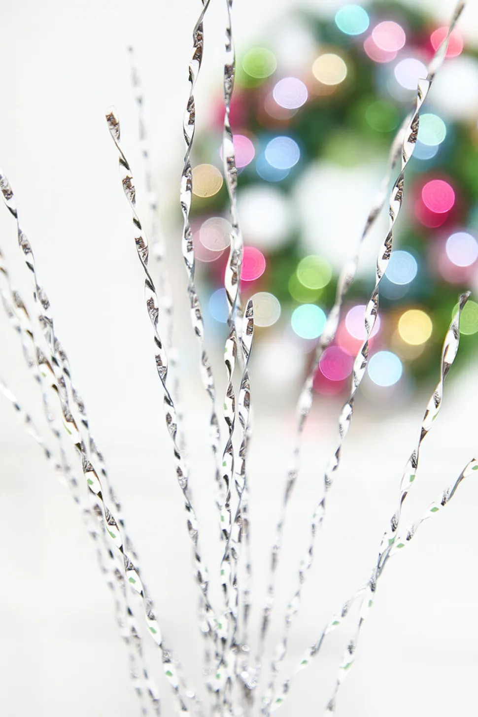 32" Silver Twisted Grass Spray