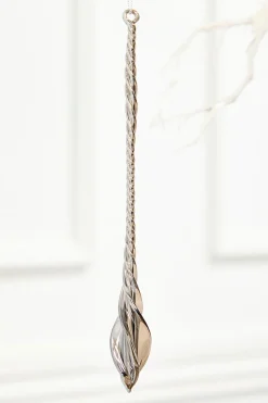 10" Slate Gray Drop Glass Ornament