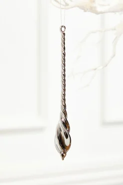 8" Slate Gray Drop Glass Ornament