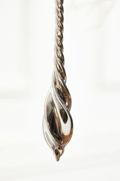 8" Slate Gray Drop Glass Ornament