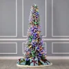 6' Slim Snow Kissed Pine Tree with 200 Multicolor LED Lights