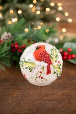 4” Small Glass Light Up Cardinal Décor
