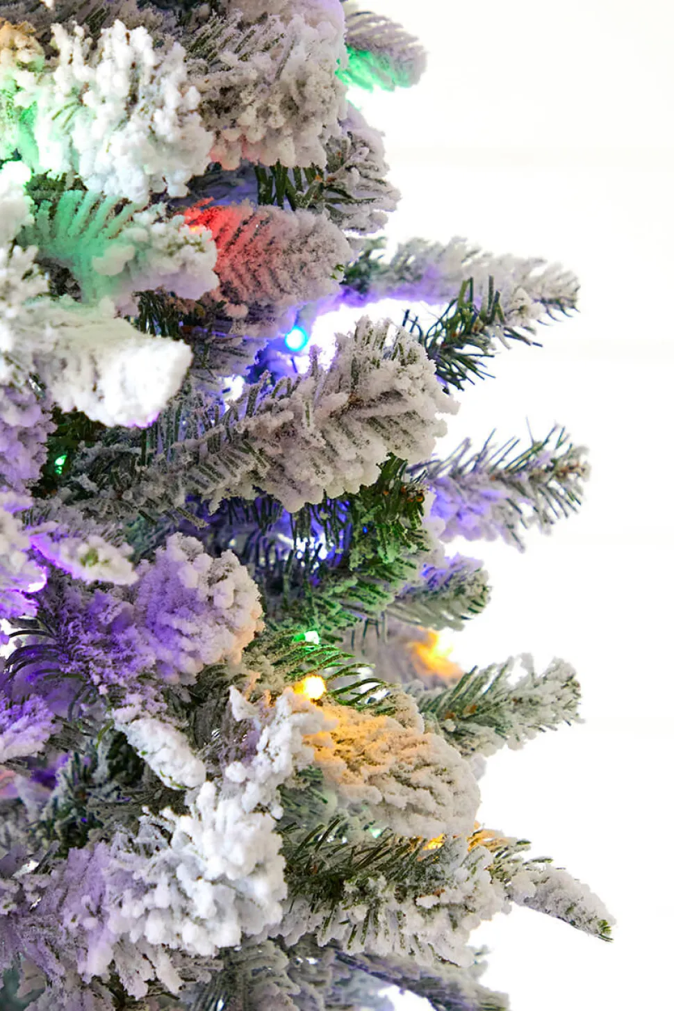 9' Snowcrest Pencil Pine Artificial Christmas Tree with 700 Color-Changing Lights