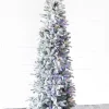 7.5' Snowcrest Pencil Pine Artificial Christmas Tree with 500 Color-Changing Lights