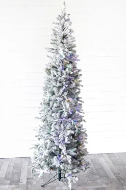 7.5' Snowcrest Pencil Pine Artificial Christmas Tree with 500 Color-Changing Lights