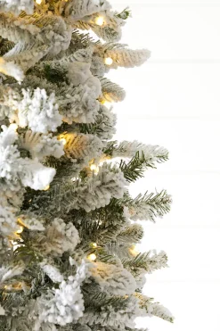 7.5' Snowcrest Pencil Pine Artificial Christmas Tree with 500 Color-Changing Lights