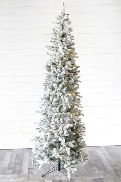 7.5' Snowcrest Pencil Pine Artificial Christmas Tree with 500 Color-Changing Lights