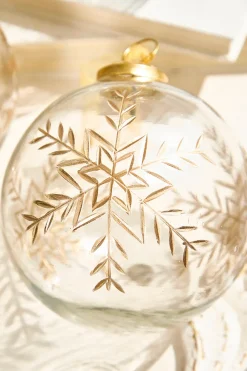 5" Snowflake Glass Ornament-