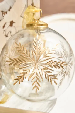 5" Snowflake Glass Ornament-